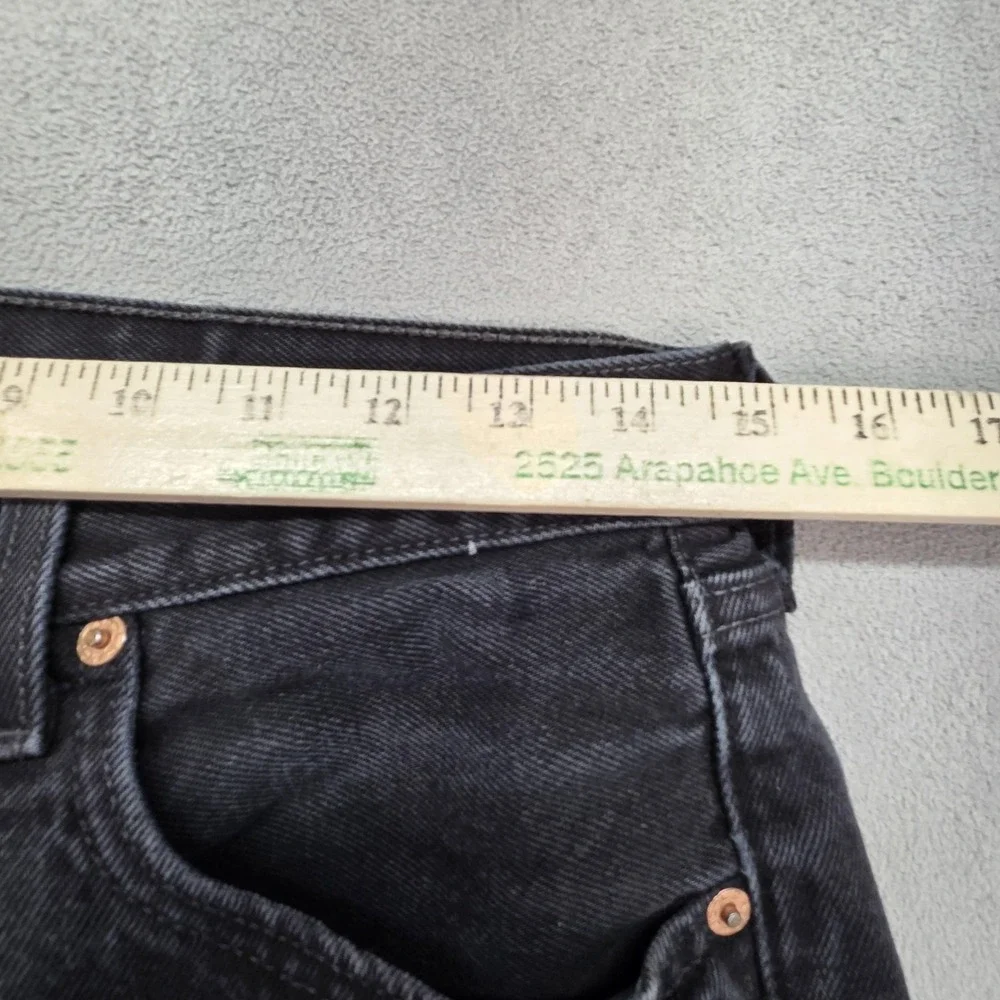 Levis 501 Jeans Mens Dark Gray Black Straight Button Fly Faded Denim Fits‎ 29x29